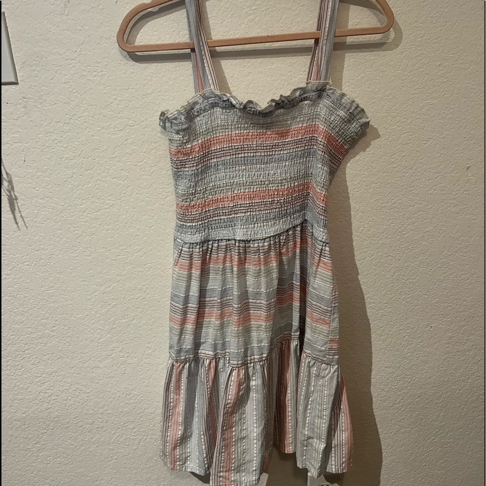 colorful striped sundress—>XL